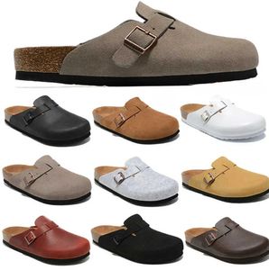 Sandali Nuovo arrivo designer Boston Pantofole piatte in sughero estivo Disegni di moda in pelle Sandali da spiaggia preferiti Scarpe casual Zoccoli da donna Movimento attuale 66ess