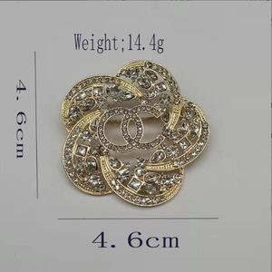 20Style High Quality Brand Inlay Crystal Brooches Luxury Designer Double Letter Suit Collar Brooche Geometric Flowers Brooch for Men Women Wedding Jewelry