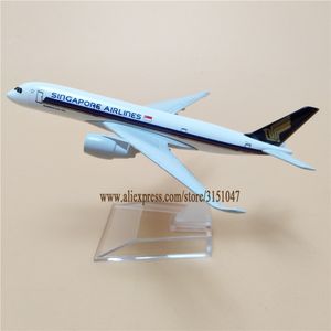 航空機Modle 16cm Air Singapore Airlines Airbus A350 350 350平面モデル合金金属ダイキャストモデルエアプレーン航空機航空おもちゃギフト230426