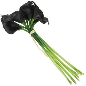 Decorative Flowers Artificial Bouquet Flower Stems Black Faux Simulation Decors Fake Bouquets Wedding