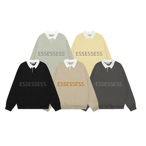 23SS Erkek Tasarımcısı Yüksek Sokak Hoodie Multi-Line Üç Boyutlu Silikon Mektup Polo Gömlek Sweatshirt Kadınlar için Büyük Boy Sweater S-XL