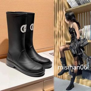 2023 Designer Boots Women Heel Thick Sole Ankle Boots Winter Brand Rubber Boots Woman Shoes Y23