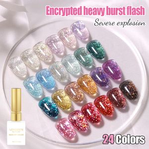 False Nails Vendeeni 24 Colors High Density Glitter Gel Explosive Flash Art Varnish Sparkling UV Soak Off Lacquer 230425