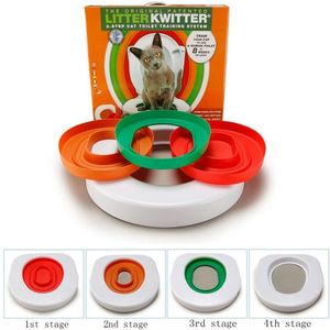 Repellenti Kit di addestramento per toilette per gatti in plastica Cassetta per lettiera Tappetino per lettiera per gatti per gatti Addestratore per toilette per gatti Toilette per animali domestici Prodotti per addestramento per gatti