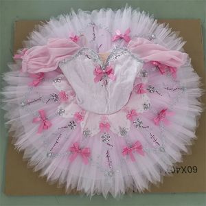 Dancewear Fashion Custom Size Kids Girls Competition Wear Pink Professional Ballet Tutu 231124