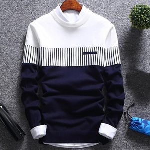 Męskie swetry rękaw Slim Men Long Fit Mens Solid Pullover Knitted Hombre Sueter Sweter jesienny 2023 Zima