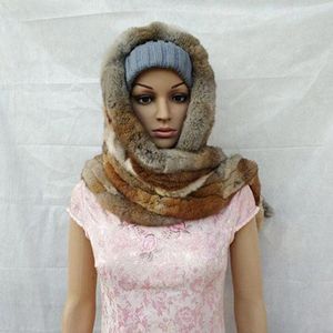 Scarves Real Fur Scarf Women Winter Warm Natural Genuine Rex Muffler Fashion Hand-make Long Style Neckerchief