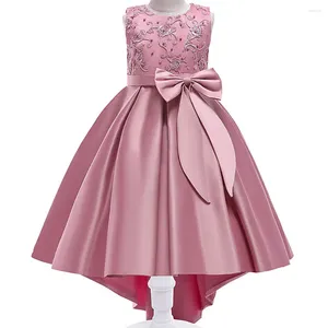 Mädchen Kleider 2023 Mädchen Pageant Kleider Blume Stickerei Perlen Große Fliege Prinzessin Kleid Für Kinder Weihnachten Party Ballkleid Vestidos