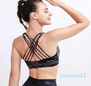 Abbigliamento sportivo da yoga Reggiseno modellante Coppa intera Top ad asciugatura rapida Antiurto Incrociato sulla schiena Allenamento push up per donna Palestra Corsa Jogging Fitness