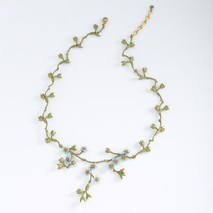 Chains Valley Not- Forget- Me Flowers Necklace