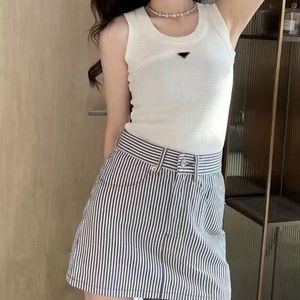 Womens Tanks Camisole Solid color classic triangle logo summer outer wear suspender vest stylish casual