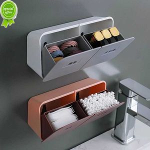Wall Mounted Cotton Pads Storage Bathroom Organizer Plastic Cotton Swab Holder Tampon Cosmetic Container Household Storage