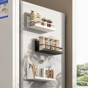 Dish Racks Magnetic Spice Rack Refrigerator Side Shelf Spice Storage Household Fridge Magnetic Shelf Space Saving Kitchen Organizer Rack 231124