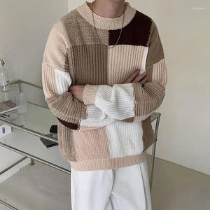 Erkek Sweaters 2023 Kış Gevşek Baskı Örgü Sıcak Yün Kazak Yuvarlak Boyun Külotu Yüksek Kalite Güzel Katlar M-2XL