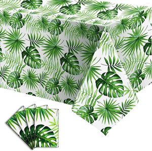 Tala de mesa 1 pc havaí folhas de palmeira toalha de mesa 130 220cm Capas retangulares de plástico descartáveis ​​para festa de aniversário
