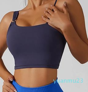 Yoga-outfit Naked Feel-sportbeha's voor dames Unieke schouderbanden BH Medium ondersteuning Push-up training Ademende gymtops Bralette