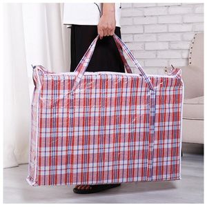 Bolsas de armazenamento 1pc jumbo home impermeável plástico grande zíper reutilizável de bagagem de bagagem de bagagem portador de bolsa pendurável Organizador de bolsa