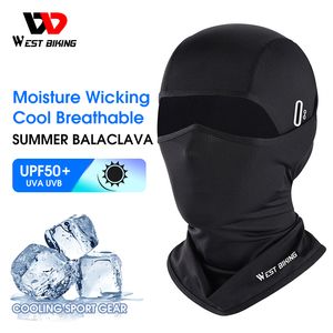 Outdoor Hats WEST BIKING Summer Breathable Cycling Cap AntiUV Balaclava Men Full Face Mask Bicycle Motorcycle Running Cooling Sport Gear 230425