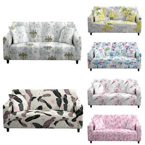 Chair Covers Plant Painted Cover Sofa L Shape Anti-Dust Corner Shaped Chaise Elastic Seat Longue Slipcover 1Pc