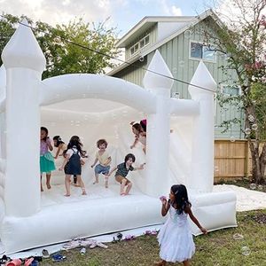 wholesale Large White Inflatable Bounce House with Slide Commercial Bouncy Castle Jumping Bed for Wedding Kids Party 16x16x11ft