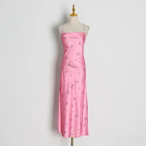 Casual Dresses High Waist For Women Spaghetti Strap Strapless Sleeveless Print Polka Dot Dress Female Spring 3F