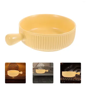 Миски Чаша для сыра Форма для выпечки Керамическая форма для выпечки Французская очаровательная тарелка с ручкой Керамический поднос для детского супа