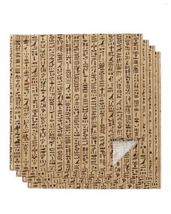 テーブルナプキン4/6/8PCS古代エジプトヒエログリフスレトロスタイルナプキンズクロスセットウェディングパーティーの装飾ディナーホームの装飾