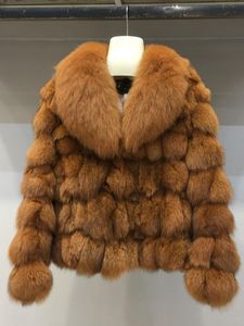 Fur oftbuy 2022新しい冬用ジャケット女性本物のキツネの毛皮のコート天然キツネの毛皮の襟アウター濃い暖かい袖のファッションストリート