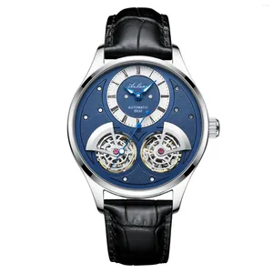 Orologi da polso Orologio meccanico automatico Doppio volante da uomo Moda impermeabile