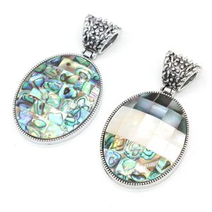 Pendant Necklaces Natural Egg Shaped White Abalone Shell Edge Handmade Crafts DIY Necklace Jewelry Accessories Gift Make For Woman 42x75mm