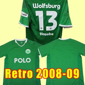 08 09 Wolfsburg retro soccer jerseys champion 2009 ROUSSILLON STEFFEN WEGHORST KLAUS GUILAVOGUI BAKU men football shirt vintage