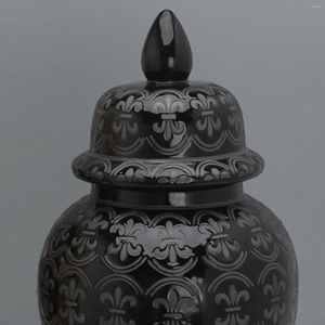 Storage Bottles Ceramic Ginger Jar Large With Lid Versatile For Ornament Display Centerpiece