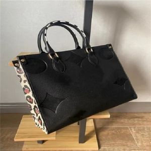 Projektantka nowa Onthego Bag worka Expossing Black Flower Monograms GM MM Louiseitys Torby Viutonity torebka Torebka Tote na ramieniu Crossbody żeński plecak żeński