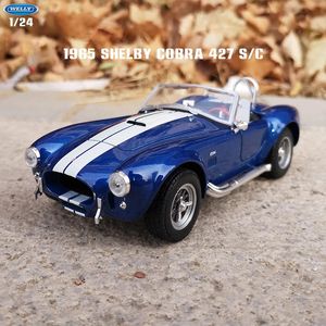 Diecast Model Welly 1 24 1965 Shelby Cobra 427 S C Alloy Car Simulation Decoration Collection Gift Toy Die Casting Boy 231124