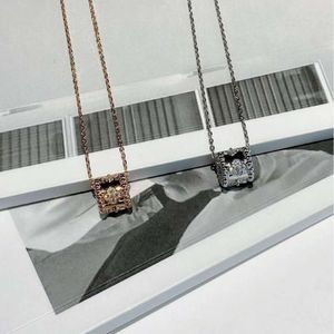 Дизайнерские серьги 4/четырехлистный клевер, подвеска, высокая версия, ожерелье-калейдоскоп, женское ожерелье с бриллиантами и бисером, утолщенное розовое золото, белое корейское модное украшение