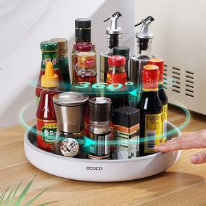 Dish Racks 360° Rotating Spice Rack Organizer Seasoning Holder Kitchen Storage Tray Lazy Susans Home Supplies for Bathroom Cabinets 231124