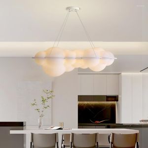 Żyrandole PE Lampy stołowe nordycka luksusowa chmura nowoczesna minimalistyczna sypialnia salon hala żyrandol oświetlenie wewnętrzne LED