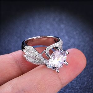 Solitaire Ring 5.0 Luxury D Color S925 Silver 18K White Gold Rings For Engagement Wedding Woman Jewelry High Ring 230425