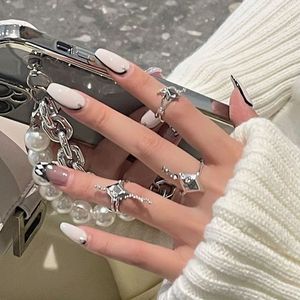 promise rings couple rings matching rings female niche design ins senior personality tide cool fashion web celebrity suit index finger ring opening students 01