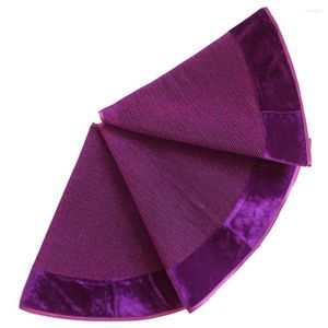 Christmas Decorations 36"/50" Glitter Sparkle Luxury Stripe BlingBling Tree Skirt With Velvet Border Purple Blue Color P4712