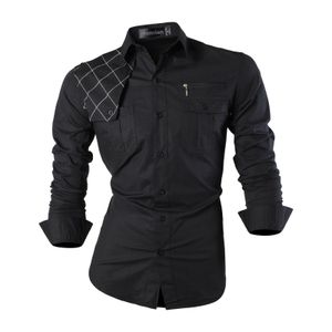 Men's Casual Shirts Jeansian Men's Casual Dress Shirts Fashion Desinger Stylish Long Sleeve K371 Black2 231124