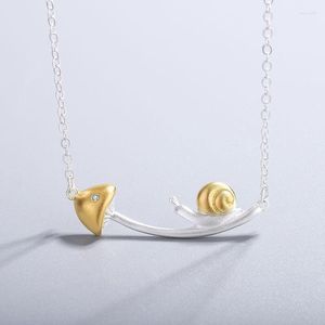 Pendant Necklaces Cute Matte Copper Small Snail &amp; Mushroom Choker Collar For Women Korean Fashion Jewelry Christmas Gift KSN03