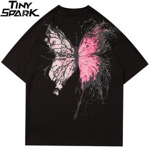 Herren T-Shirts Herren T-Shirt Hip Hop Sommer Streetwear Print Cracked Butterfly T-Shirt Harajuku Kurzarm T-Shirt Baumwolle Tops T-Shirts Hipster 230425