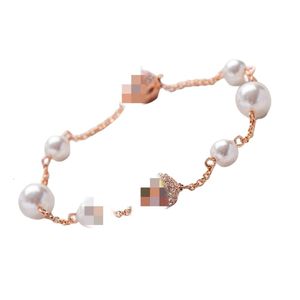 Bracciale Swarovskiso di design da donna, di alta qualità, con perle di flusso perlescente invisibile, braccialetto con fibbia magnetica, elemento femminile, braccialetto di cristallo femminile