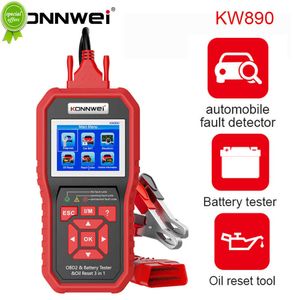 Konnwei KW890 oljeåterställning OBD2 -skannerbil Professionell batteritestare Analysator Motor Kontrollera Automotive Code Reader Diagnos Tool