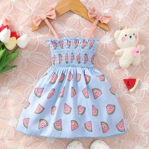 Girl Dresses Toddler Girls Sleeveless Fruit Prints Princess Dress Dance Party Little Ruffle Baptism For Baby