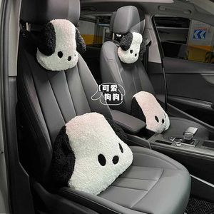 Plush Anime Cute Pochacco Car Waist Pillow Creative Headrest Neck Protection Soft Comfortable Auto White Dog