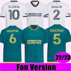 2023 La Galaxy Chicharito Mens camisas 22 23 23 D. Costa Araujo Cabral Joveljic Home Branco Camisa de Futebol Branco Uniformes de Manga Corta