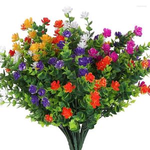 Flores decorativas planta artificial ao ar livre resistente a UV sem desbotamento falso plástico vegetação arbustos plantas