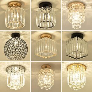 Chandeliers Pendant Lights Modern Minimalist Luxury Crystal Aisle Lamp Geometric Shape Round Square Porch Small Chandelier Bedroom Studying